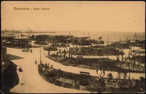 Postcard Montevideo Playa Capurro 1915