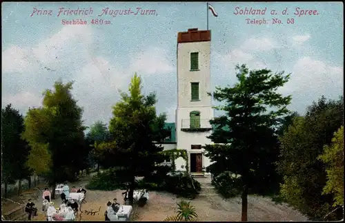 Ansichtskarte Sohland (Spree) Załom Prinz-Friedrich-August-Turm 1908