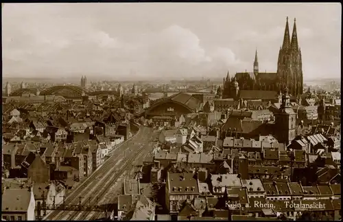 Ansichtskarte Köln Blick zum Bahnhof 1928