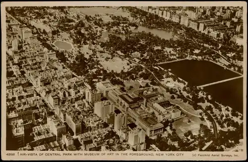 Postcard Manhattan-New York City Luftbild Central Park 1931