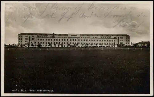 Ansichtskarte Hof (Saale) Stadtkrankenhaus 1932