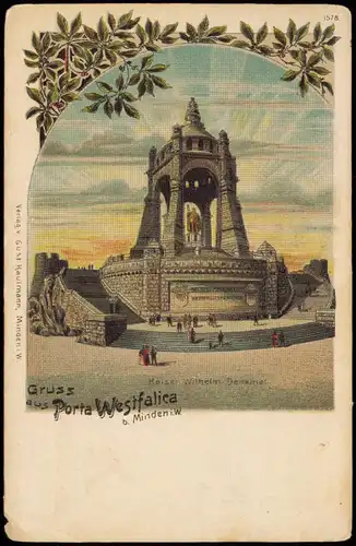 Ansichtskarte Porta Westfalica Kaiser-Wilhelm-Denkmal - Effektkarte 1914