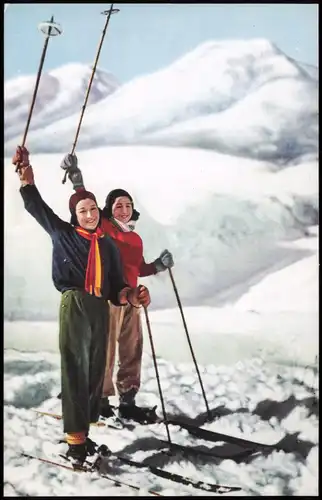 Postcard Japan Typen Japan Nippon Skifahrer 1980
