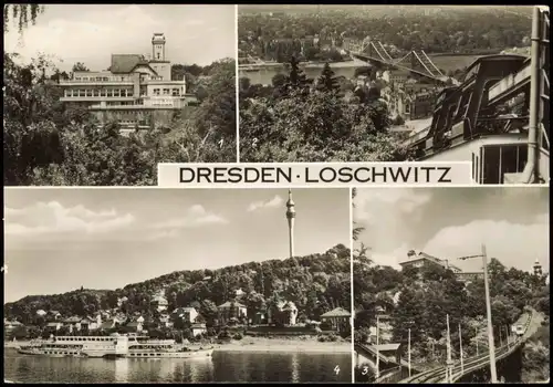 Loschwitz-Dresden DDR Mehrbild-AK u.a. mit Luisenhof und Blauem Wunder 1979/1978