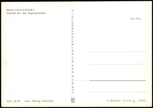 Ansichtskarte Jonsdorf Umland-Ansicht Aussicht bei den Zigeunerstuben 1969