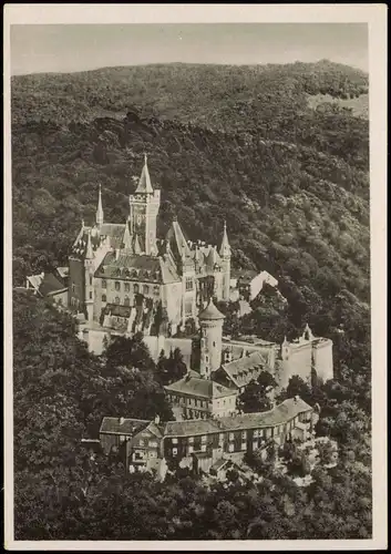 Wernigerode Schloss Feudalmuseum aus der Vogelschau-Perspektive 1955