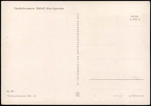 Wernigerode Schloss Feudalmuseum aus der Vogelschau-Perspektive 1955