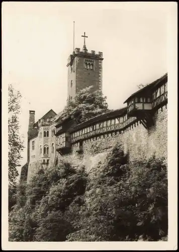 Eisenach Wartburg Blick von der Zugbrücke auf die Ostseite der Burg 1955