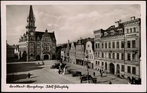 Postcard Friedland im Isergebirge Frýdlant v Čechách Marktplatz 1939