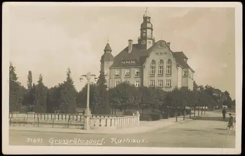 Ansichtskarte Großröhrsdorf Partie am Rathaus 1938