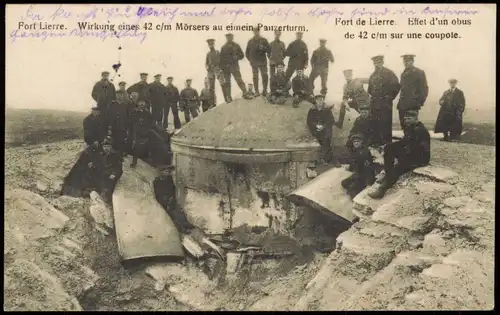 .Frankreich Fort Lierre. Wirkung eines 42 c/m Mörsers auf einen Panzerturm. 1815