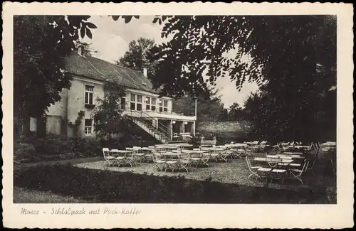 Ansichtskarte Moers Schloßpark mit Park-Kaffee 1942