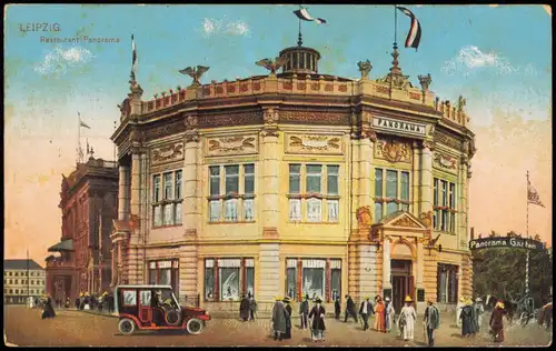 Ansichtskarte Leipzig Panorama Gasthaus 1917
