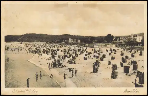 Postcard Misdroy Międzyzdroje Strand, Villen 1938
