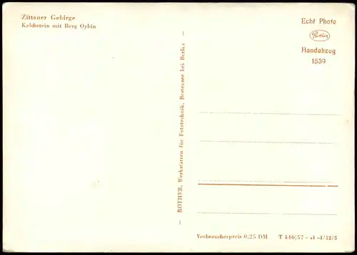 Ansichtskarte Oybin Zittauer Gebirge Kelchstein mit Berg Oybin 1957