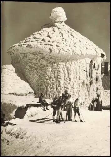 Krummhübel Karpacz Winterzauber auf der Śnieżka VR Polen 1975