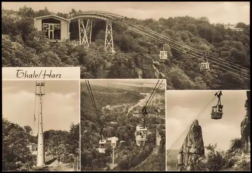 Ansichtskarte Thale (Harz) DDR Mehrbildkarte mit der Personenschwebebahn 1973