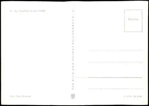 Postcard .Tschechien An der Pravčická brána / CSSR 1975