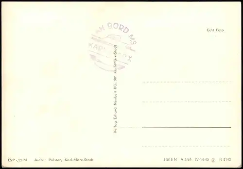 Ansichtskarte Dresden DDR  Weiße Flotte  1969    Bordpoststempel   MS KARL MARX