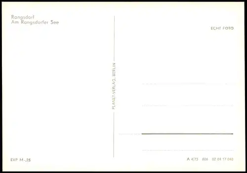 Ansichtskarte Ansichtskarte Rangsdorf Rangsdorfer See 1973