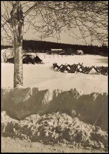 Ansichtskarte Holzhau Ober-Holzhau Partie im Winter mit Schnee 1962