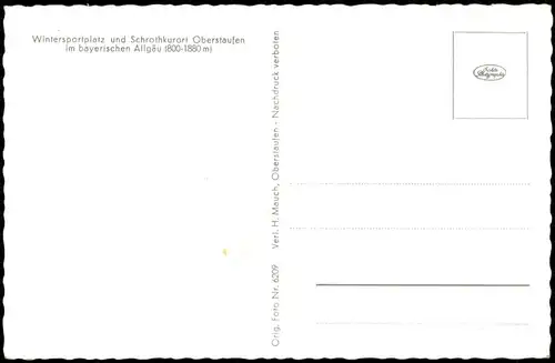 Ansichtskarte Oberstaufen Panorama-Ansicht Ort im bayerischen Allgäu 1960