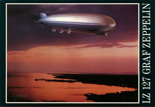 Flugwesen Zeppelin: LZ 127 Graf Zeppelin über der Bregenzer Bucht Bodensee 2000