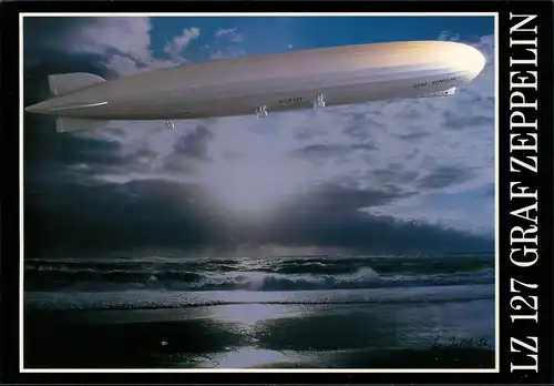 Flugwesen Zeppelin Luftschiff LZ 127 Graf Zeppelin Kunstkarte 2000