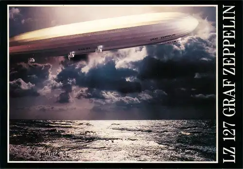 Flugwesen Zeppelin Luftschiff LZ 127 Graf Zeppelin ü. d. Pazifik Kunstkarte 2000