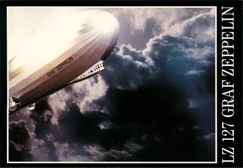 Flugwesen Zeppelin Luftschiff LZ 127 Graf Zeppelin i. d. Wolken Kunstkarte 2000