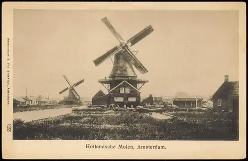 Postkaart Amsterdam Amsterdam Hollandsche Molen, Windmühle 1916