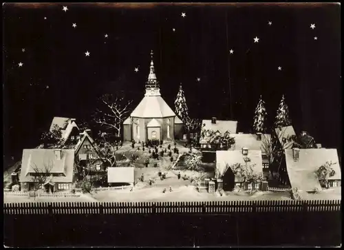 Seiffen (Erzgebirge) Spielzeugmuseum Seiffener Weihnachtsberg  beleuchtet 1972