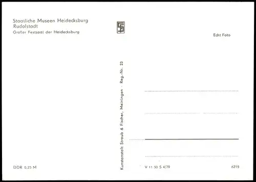 Ansichtskarte Rudolstadt Schloss Heidecksburg - Großer Festsaal 1979