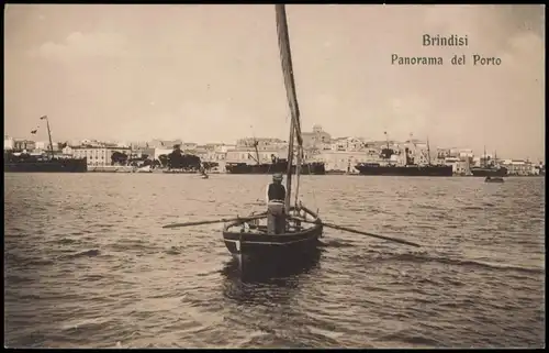 Cartoline Brindisi Panorama del Porto 1927