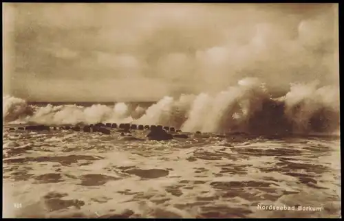 Ansichtskarte Borkum Strand - Wellenspiel 1929