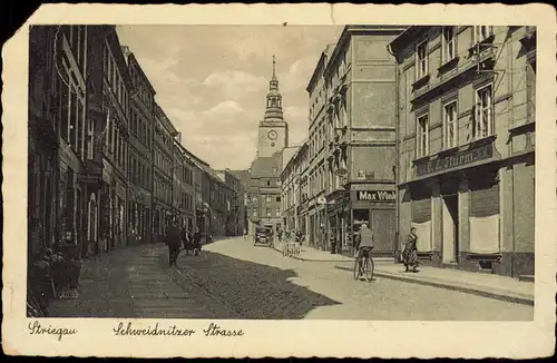 Postcard Striegau Strzegom Schweidnitzer Strasse 1938