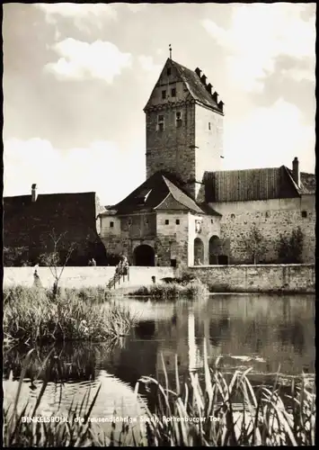 Ansichtskarte Dinkelsbühl Partie am Rothenburger Tor 1960
