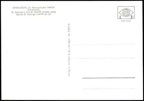 Ansichtskarte Dinkelsbühl Mittelschiff St. Georgskirche 1960