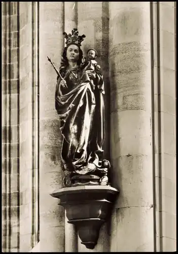 Ansichtskarte Dinkelsbühl St. Georgskirche Fränkische Madonna um 1480 1960