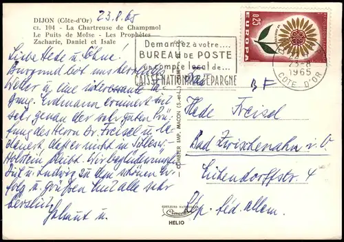 Dijon (Dision) Dijon Ortsansicht, La Chartreuse de Champmol 1965