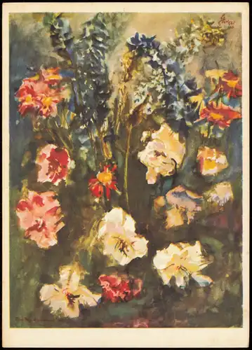Künstlerkarte Gemälde Kunstwerke: GERHARD STENGEL Sommerblumen (1963) 1967