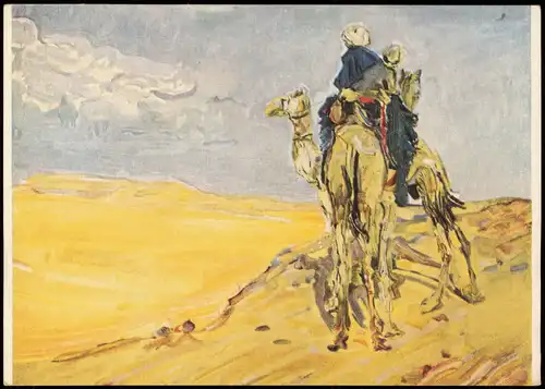 Künstlerkarte Kunstwerke: MAX SLEVOGT Sandsturm in der Libyschen Wüste 1960