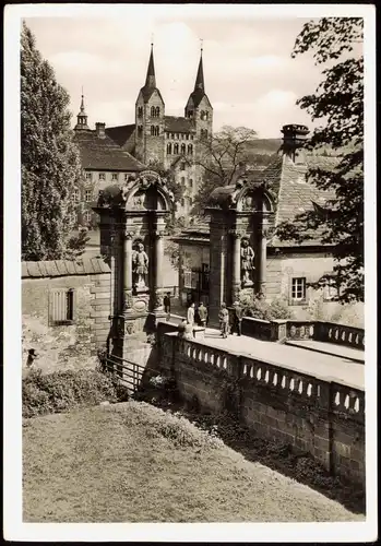 Höxter (Weser) Schloß Kloster Corvey Blick auf Schloßportal und Westwerk   1960