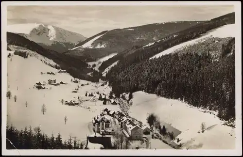 Postcard Petzer Pec pod Sněžkou Ort im Winter 1928