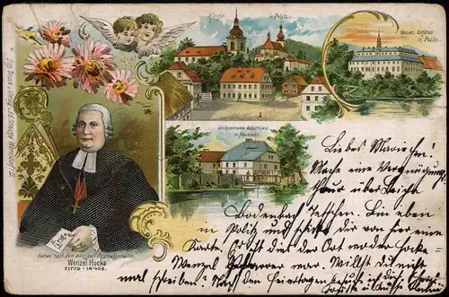 Postcard Oberpolitz Horní Police Litho AK Stadt, Schloß Böhmen 1905