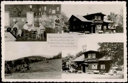 Ansichtskarte Ruhla 4 Bild Ski-Hütte mit Innenansichten 1961