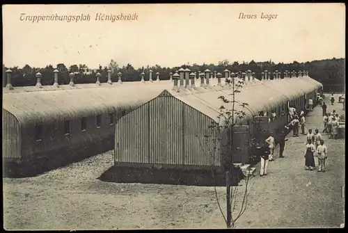 Ansichtskarte Königsbrück Kinspork Truppenübungsplatz Neues Lager 1909