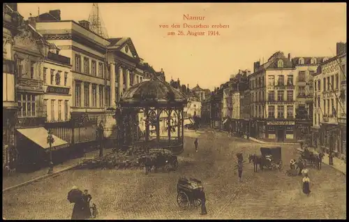Postkaart Namur Namen Straße nach der Eroberung 1916