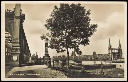 Ansichtskarte Kehl (Rhein) Die Rheinbrücken 1932
