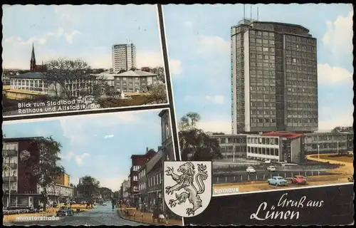 Ansichtskarte Lünen (Westfalen) MB: Rathaus Münsterstraße 1964